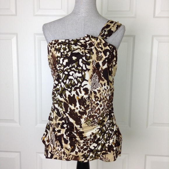 torrid Tops - Torrid Animal Print One Shoulder Top SZ 1 (14/16)